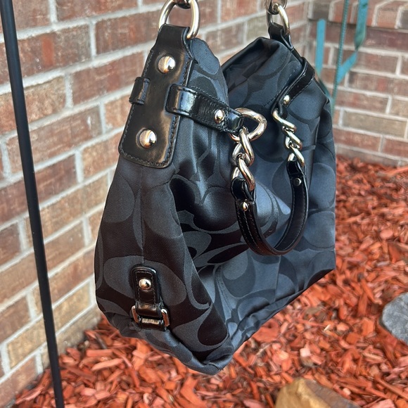 COACH Signature C Medium Black Hobo Satchel/Shoulder Bag đź’Ľ - Picture 5 of 16